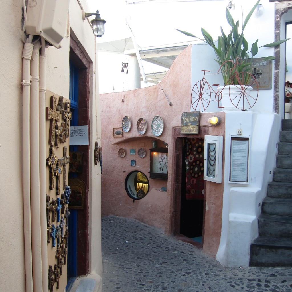 Shopping the streets of Oia