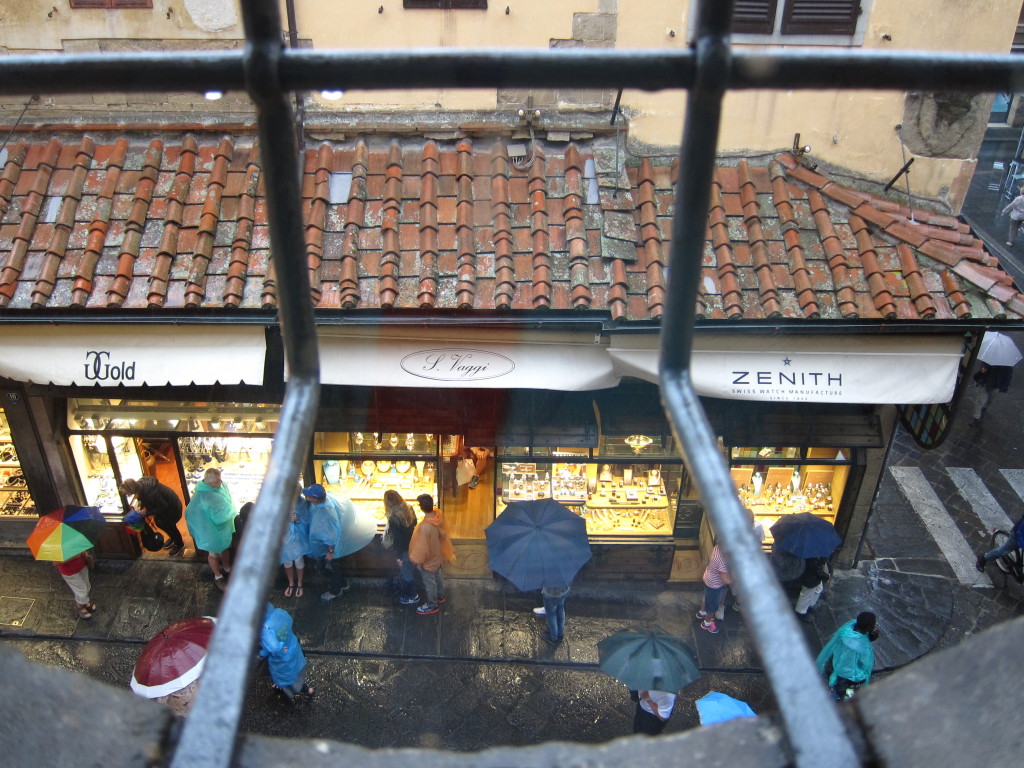 The Vasari corridor looks over the streets of Florence