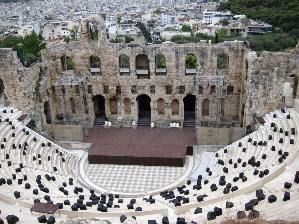 Looking down on the Odeon of Herodes Atticus