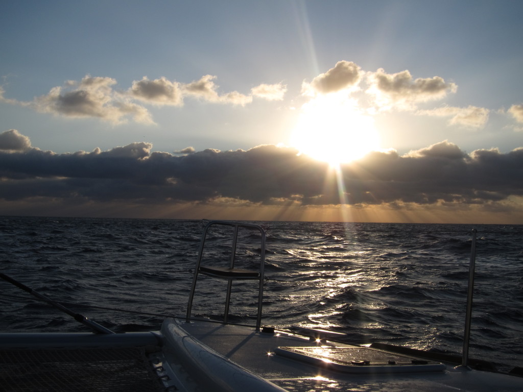 Watching the sun set while sharing stories during out cruise