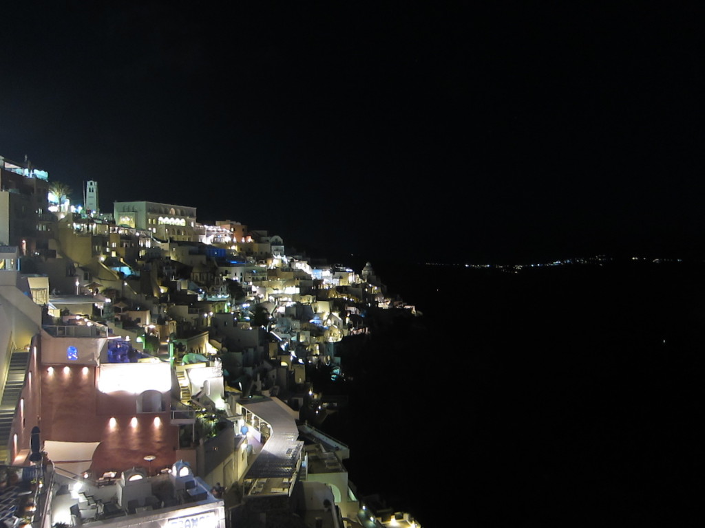 The view from our restaurant in Fira